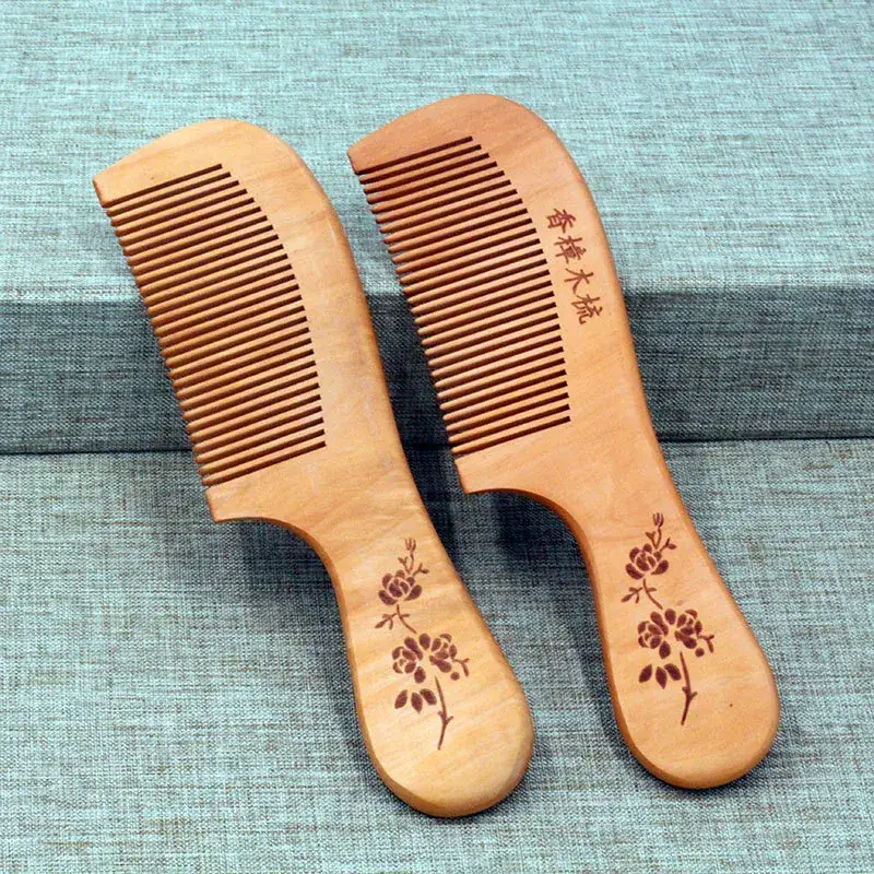 New Peach Wood Camphor Comb Month Shaped Handmade Gift - Image 7