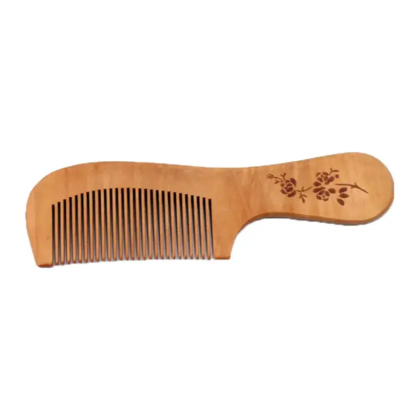 New Peach Wood Camphor Comb Month Shaped Handmade Gift - Image 8