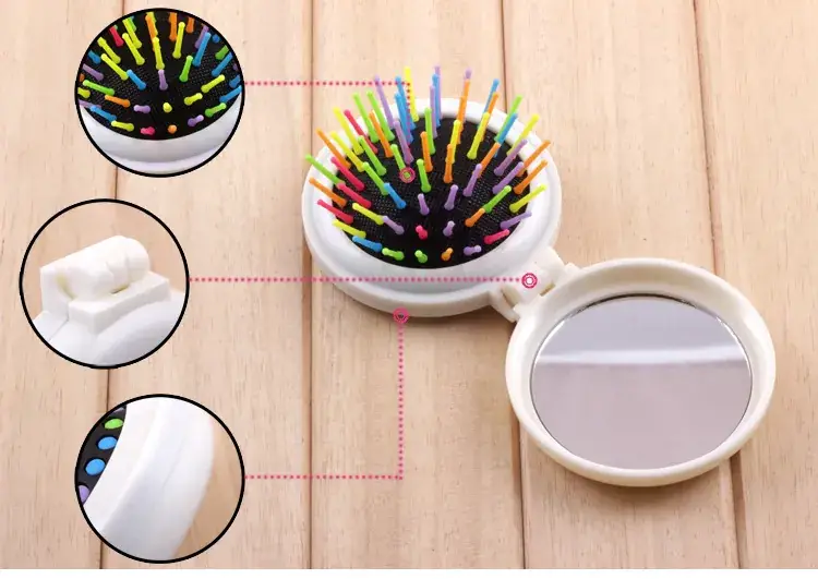 Portable Mini Flip Air Bag Comb Travel Creative Portable Folding Mirror Comb Massage Comb — feature 10