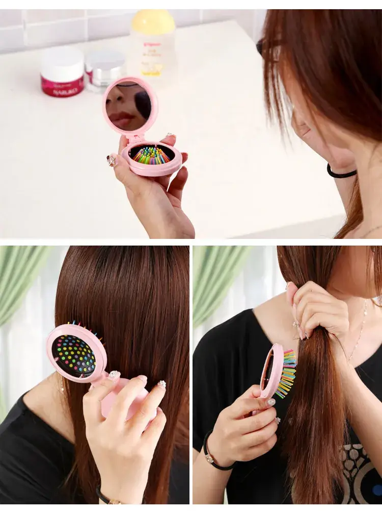 Portable Mini Flip Air Bag Comb Travel Creative Portable Folding Mirror Comb Massage Comb — feature 7