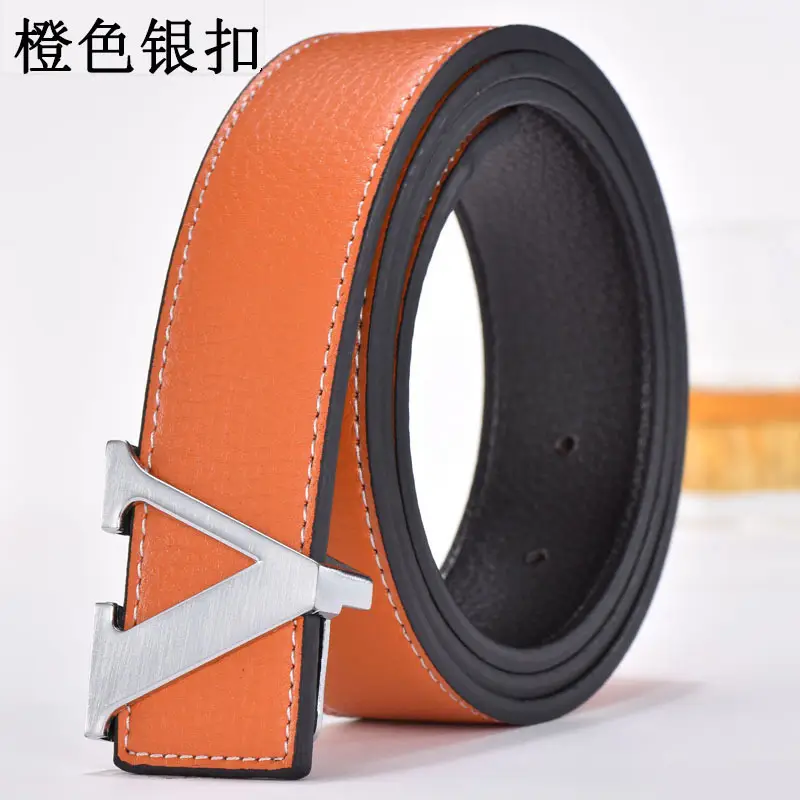 Golden Letter V Buckle Belt for Men - Image 10