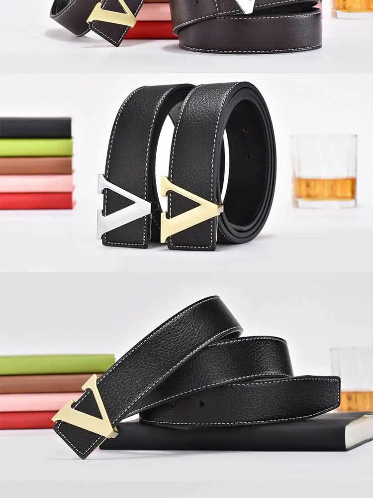 Golden Letter V Buckle Belt for Men β feature 13