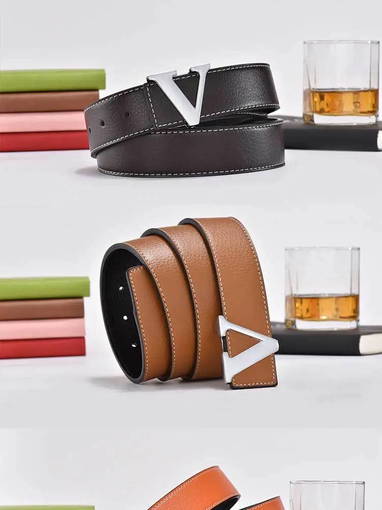 Golden Letter V Buckle Belt for Men β feature 14