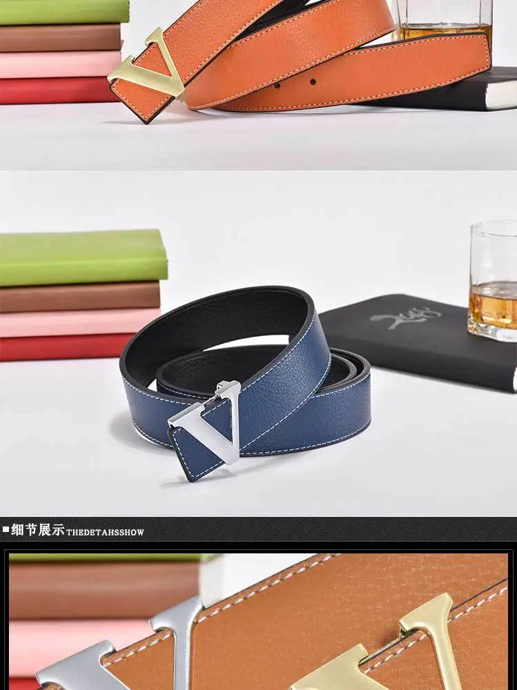 Golden Letter V Buckle Belt for Men β feature 15