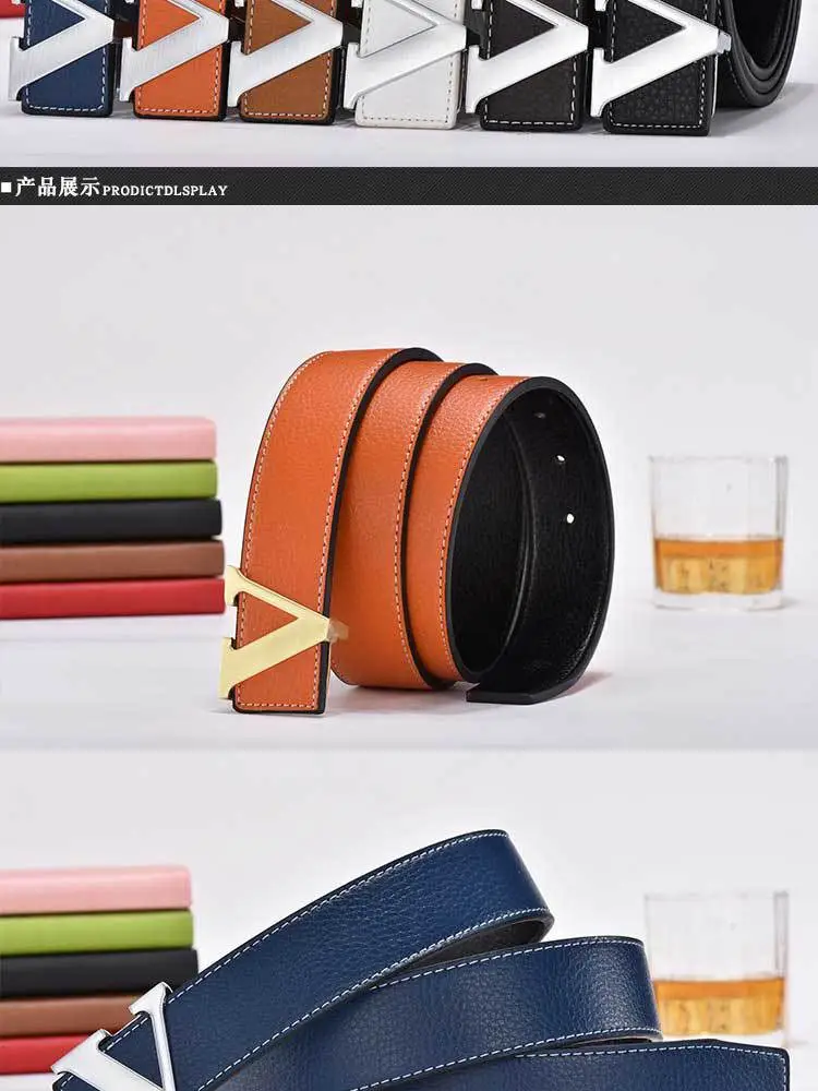 Golden Letter V Buckle Belt for Men β feature 9