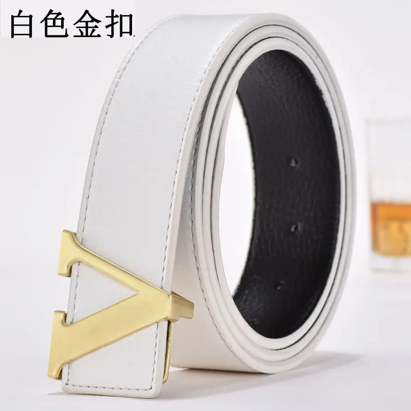 Golden Letter V Buckle Belt for Men - Image 11