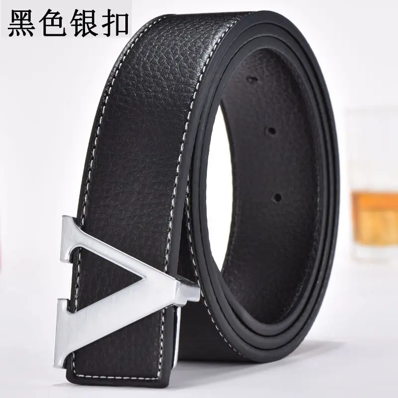 Golden Letter V Buckle Belt for Men - Image 2