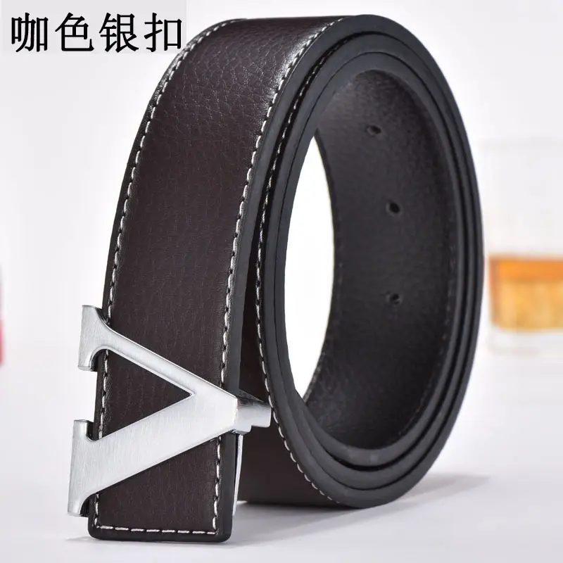 Golden Letter V Buckle Belt for Men - Image 4