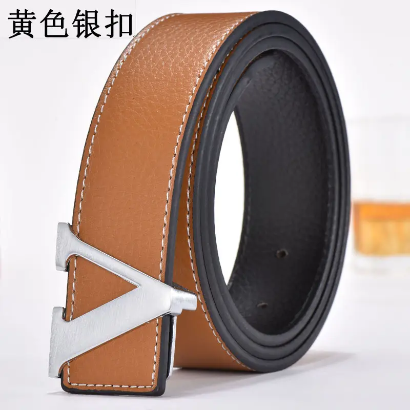 Golden Letter V Buckle Belt for Men - Image 6