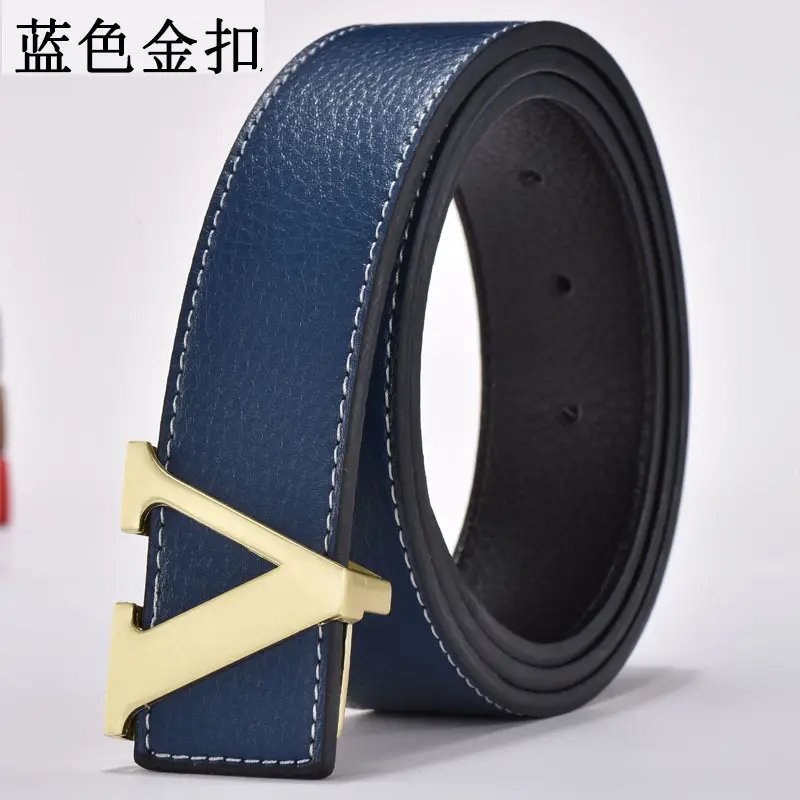Golden Letter V Buckle Belt for Men - Image 7