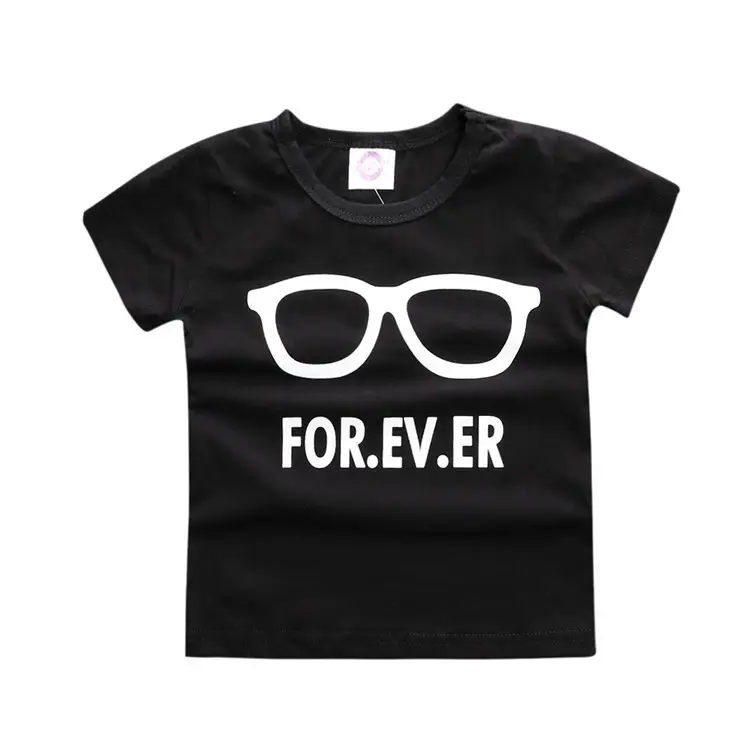 Black T-Shirt for Boys "FOR EV ER" Sunglasses Design - Image 5