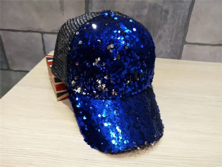 2016 Women's Black Sequin Mesh Cap Baseball Hat — feature 10