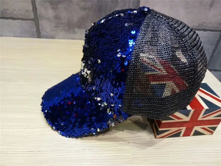 2016 Women's Black Sequin Mesh Cap Baseball Hat — feature 13