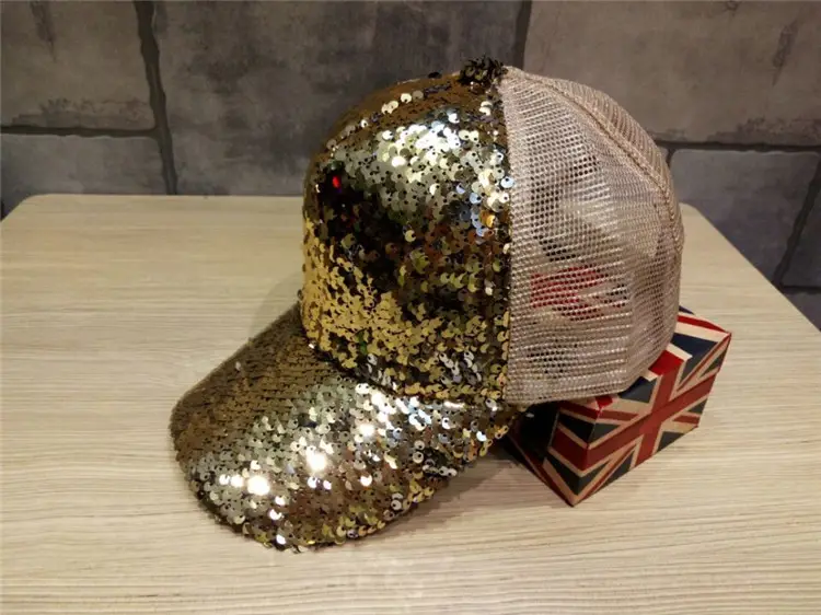 2016 Women's Black Sequin Mesh Cap Baseball Hat — feature 19