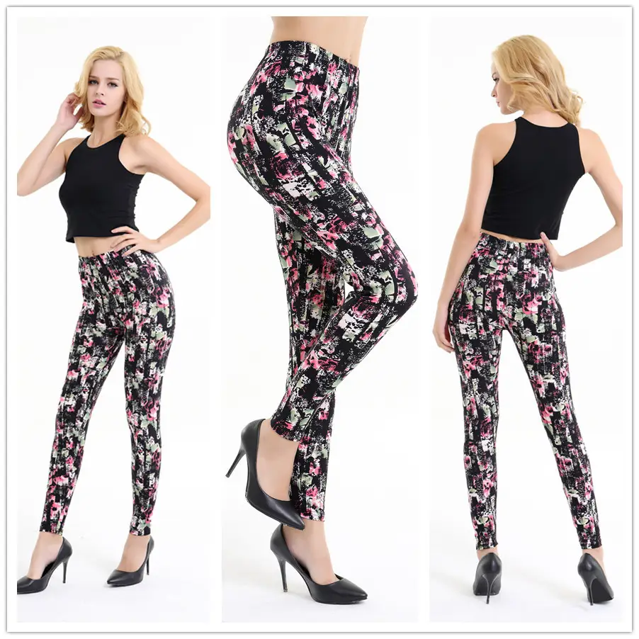 8255 European American Striped Plaid Slim Fit Leggings Large - Image 14