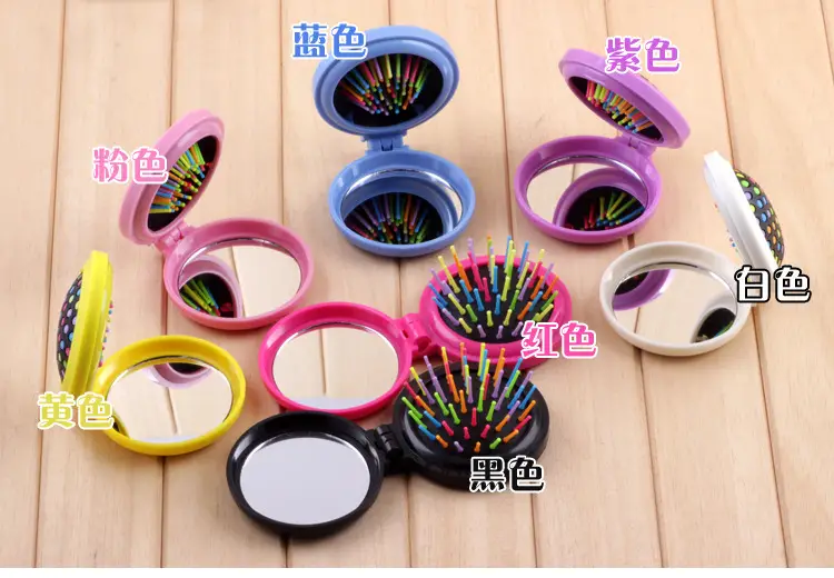 Rainbow Mini Clamshell Mirror Comb for Girls — feature 7
