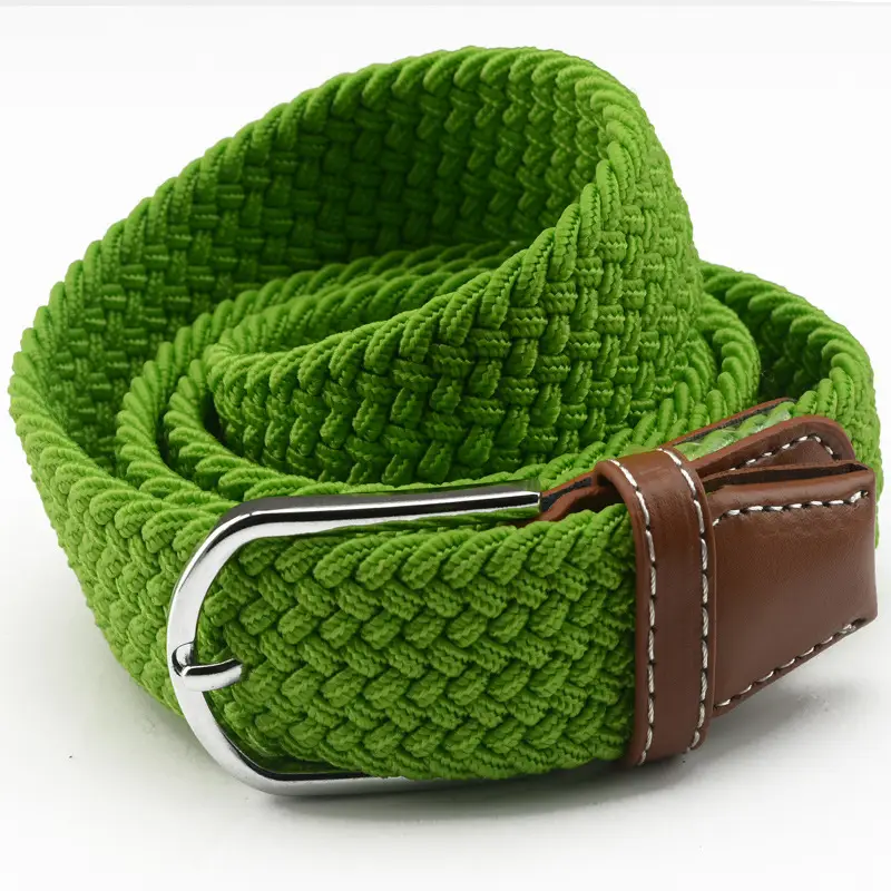 Men's Gray Woven Canvas Belt with Pin Buckle