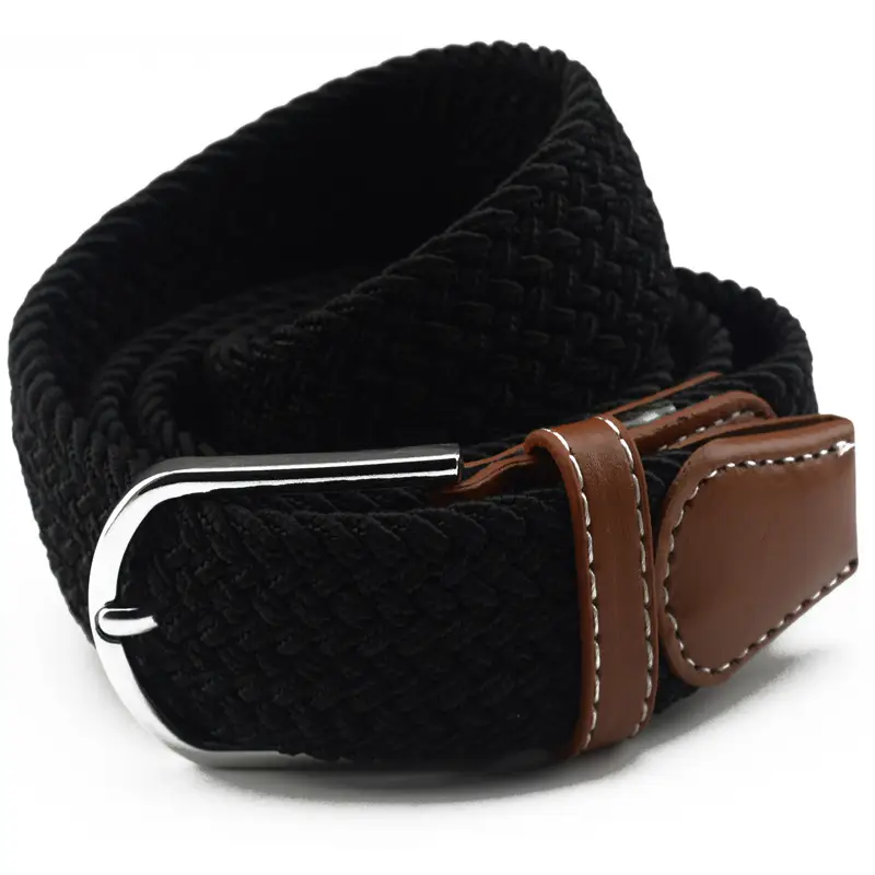 Men's Gray Woven Canvas Belt with Pin Buckle