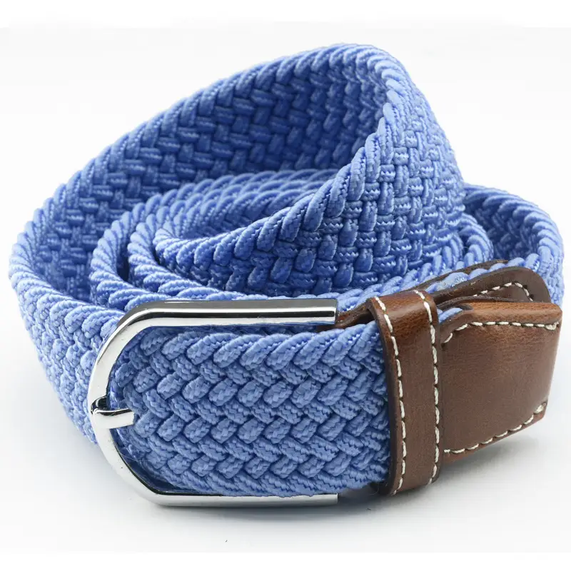 Men's Gray Woven Canvas Belt with Pin Buckle