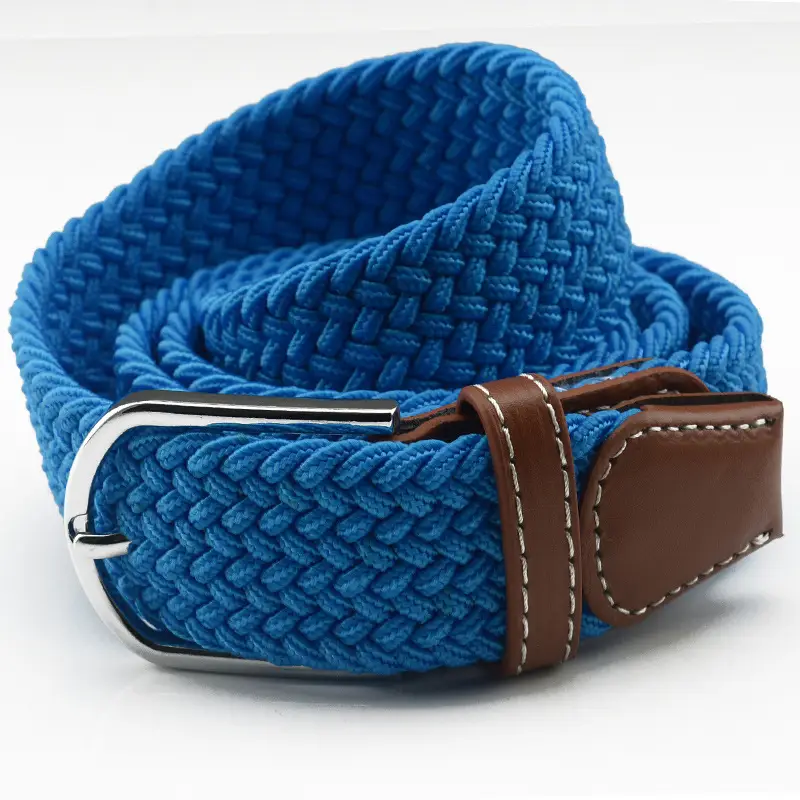 Men's Gray Woven Canvas Belt with Pin Buckle