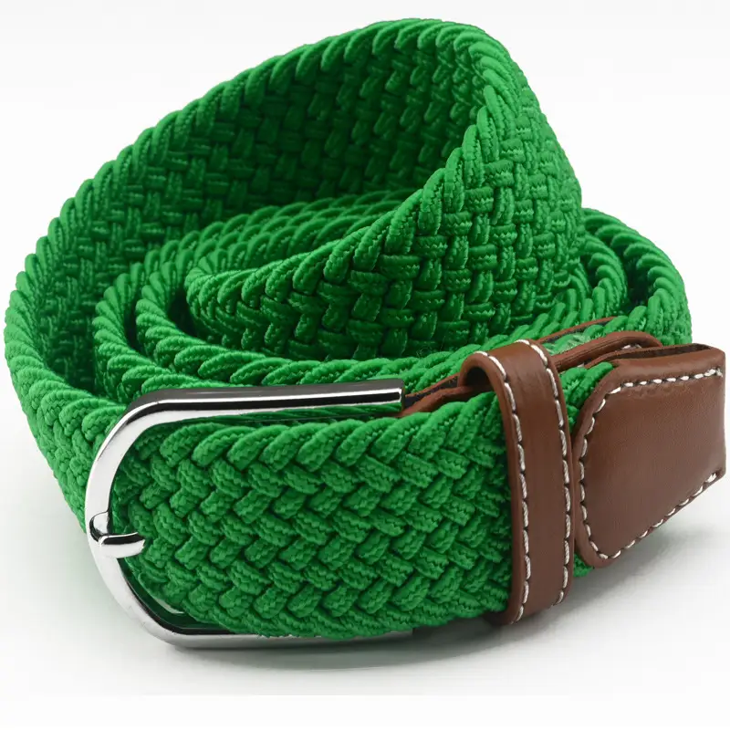 Men's Gray Woven Canvas Belt with Pin Buckle