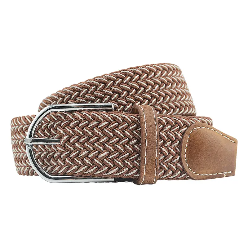 Men's Gray Woven Canvas Belt with Pin Buckle