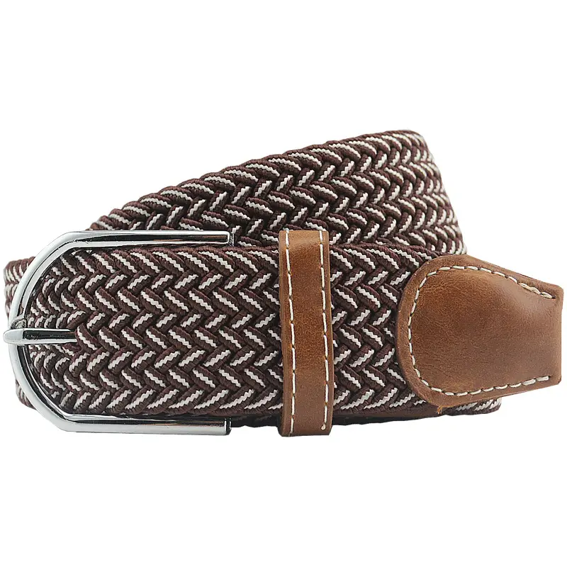 Men's Gray Woven Canvas Belt with Pin Buckle