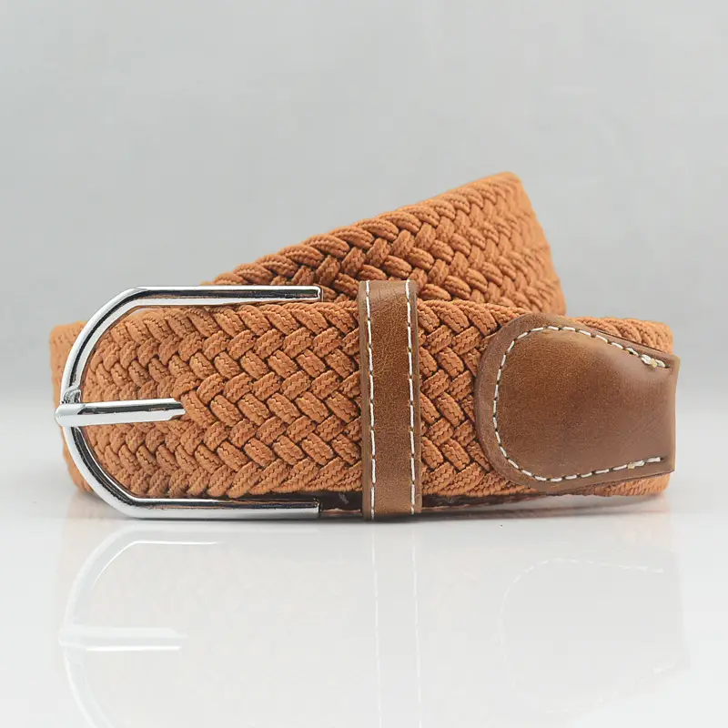 Men's Gray Woven Canvas Belt with Pin Buckle