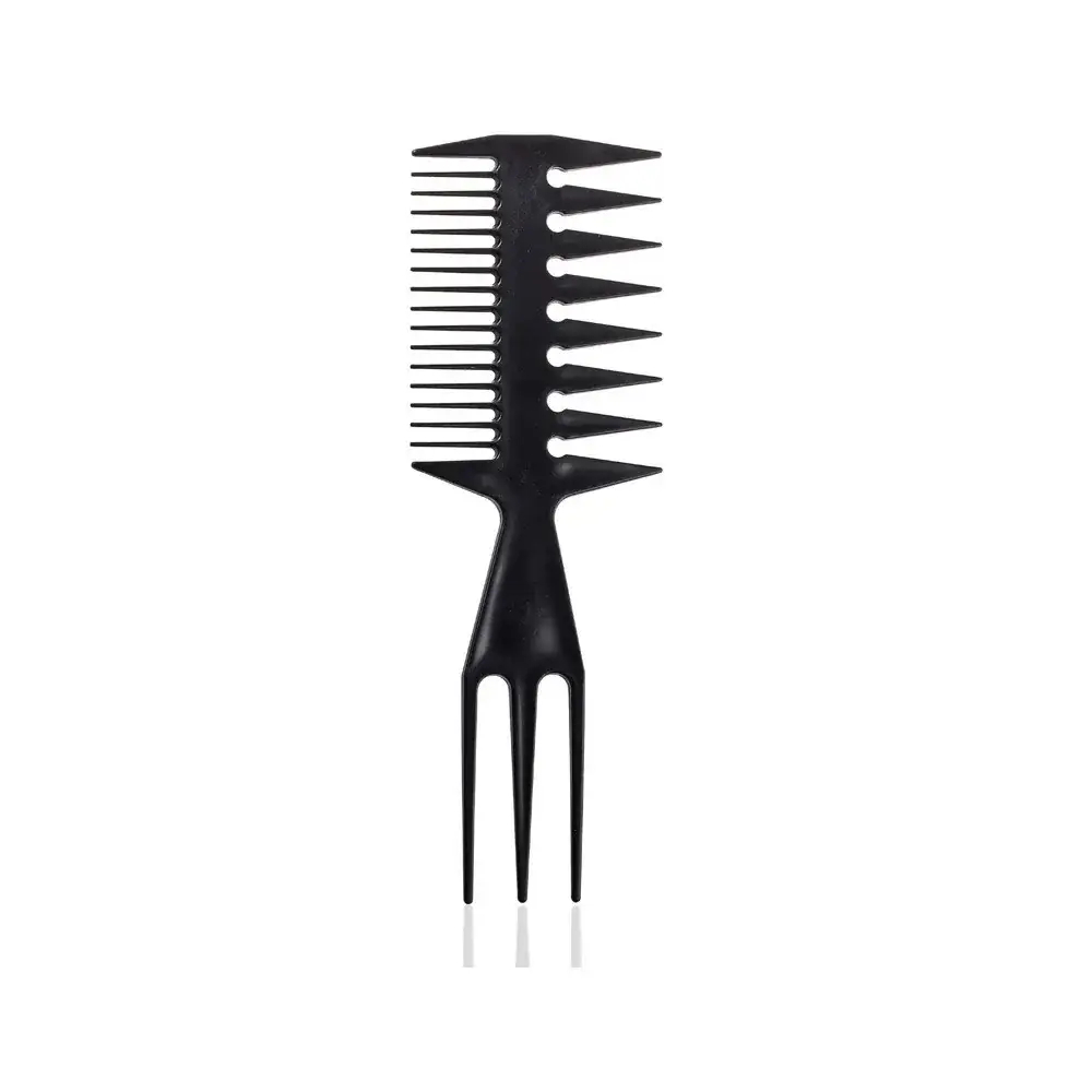 Black 3-Sided Barber Comb for Men - Image 2
