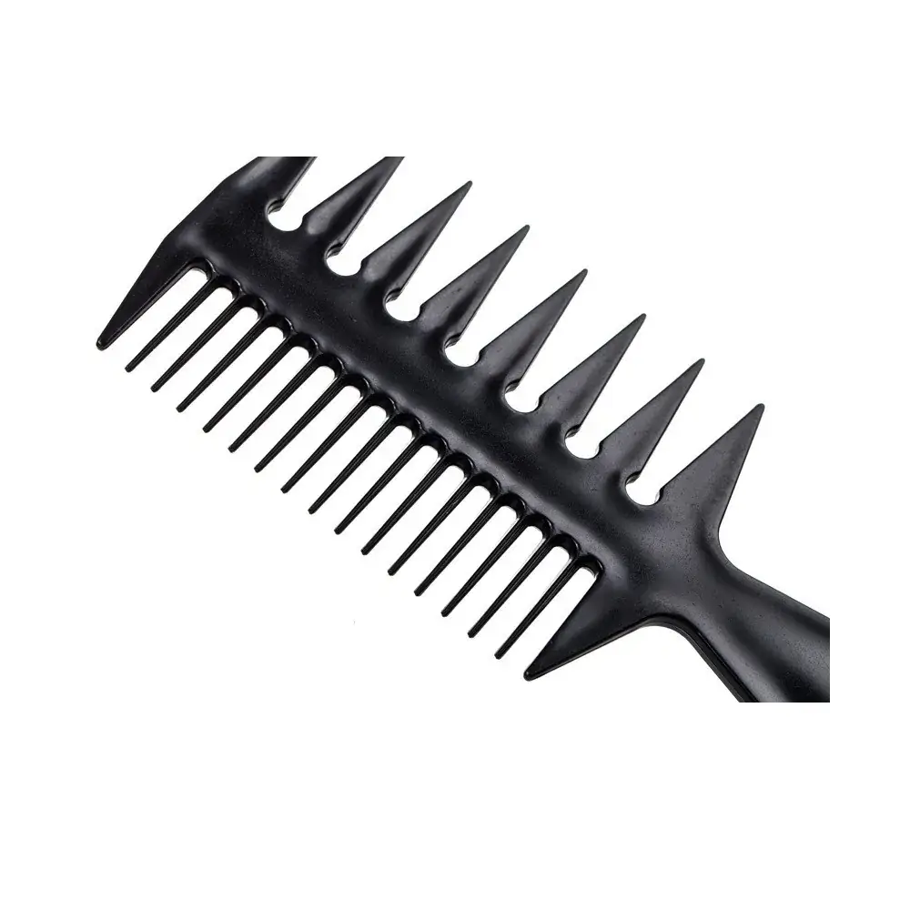 Black 3-Sided Barber Comb for Men - Image 3