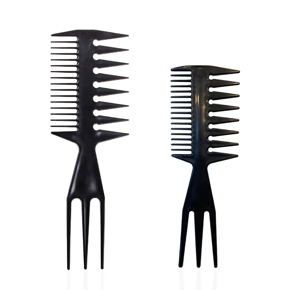 Black 3-Sided Barber Comb for Men - Image 5