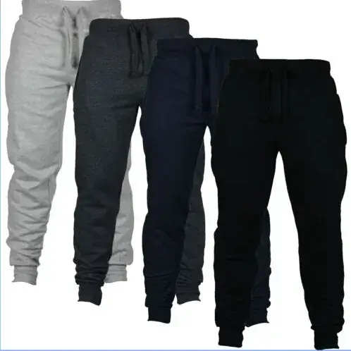 New Men's Black Brushed European Sports Pants - Image 5