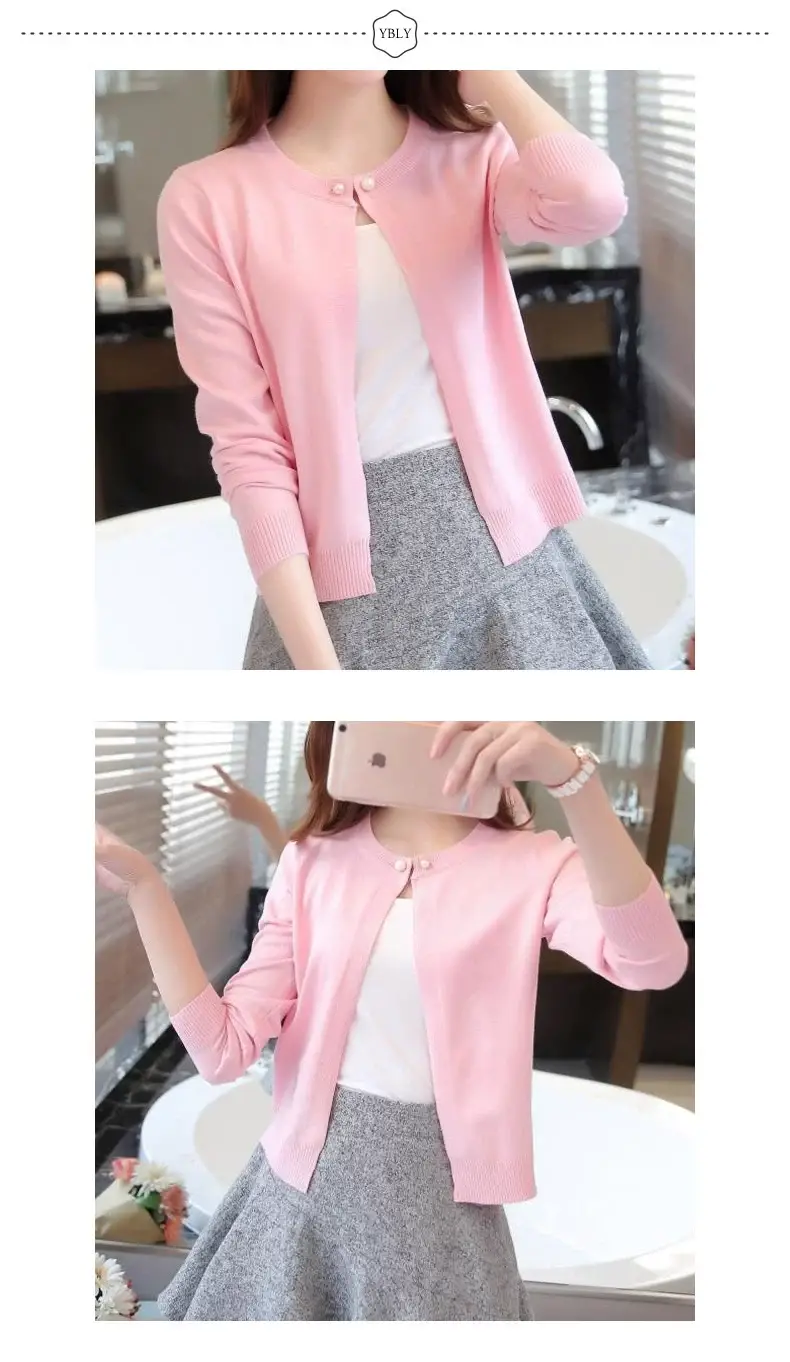 Women Yellow Knitted Cardigan Sun Protection Shawl — feature 13