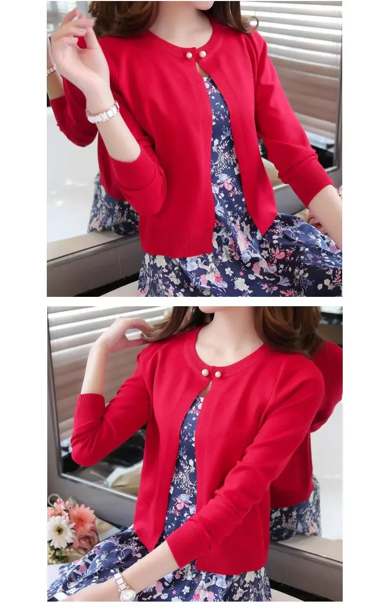 Women Yellow Knitted Cardigan Sun Protection Shawl — feature 20