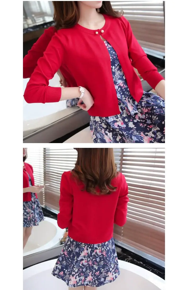 Women Yellow Knitted Cardigan Sun Protection Shawl — feature 21