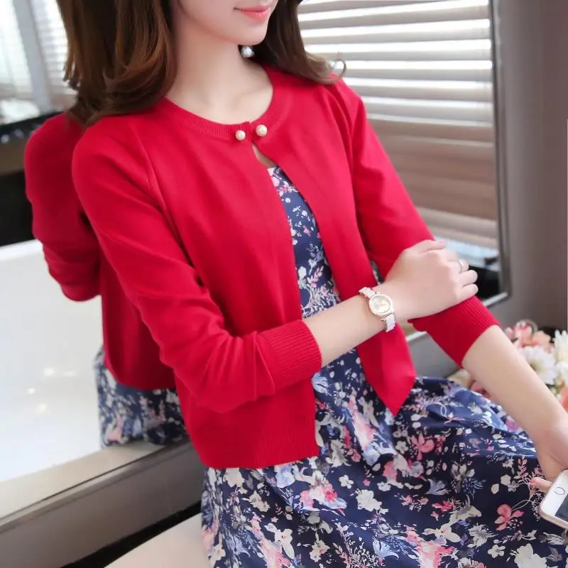 Women Yellow Knitted Cardigan Sun Protection Shawl - Image 6