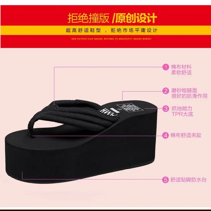 2026 Women's Summer Flip-Flops with Platform Sole, Thick Non-Slip Wear-Resistant Fashionable Versatile Women's Outdoor Sandals