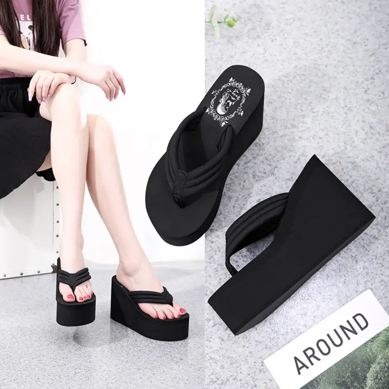 2026 Women's Summer Flip-Flops with Platform Sole, Thick Non-Slip Wear-Resistant Fashionable Versatile Women's Outdoor Sandals