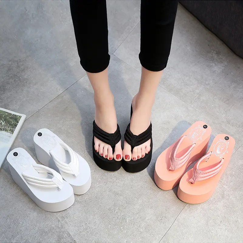 2026 Women's Summer Flip-Flops with Platform Sole, Thick Non-Slip Wear-Resistant Fashionable Versatile Women's Outdoor Sandals