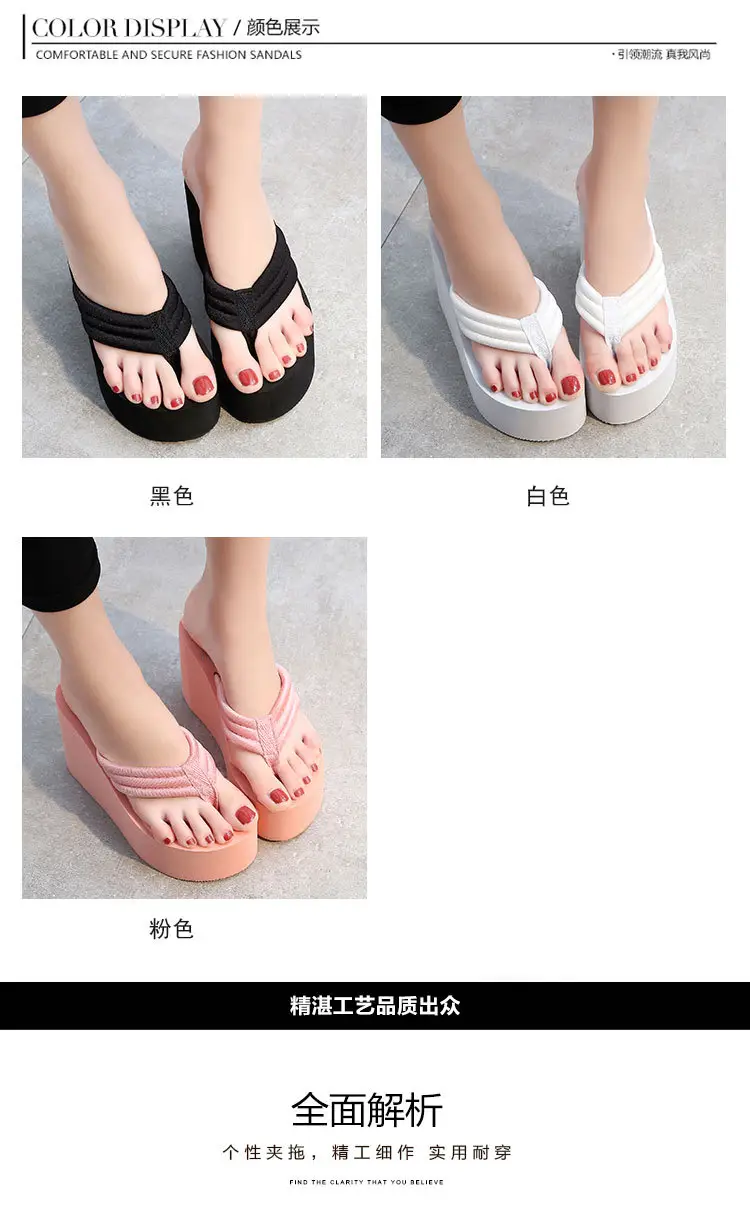 2026 Women's Summer Flip-Flops with Platform Sole, Thick Non-Slip Wear-Resistant Fashionable Versatile Women's Outdoor Sandals — feature 5