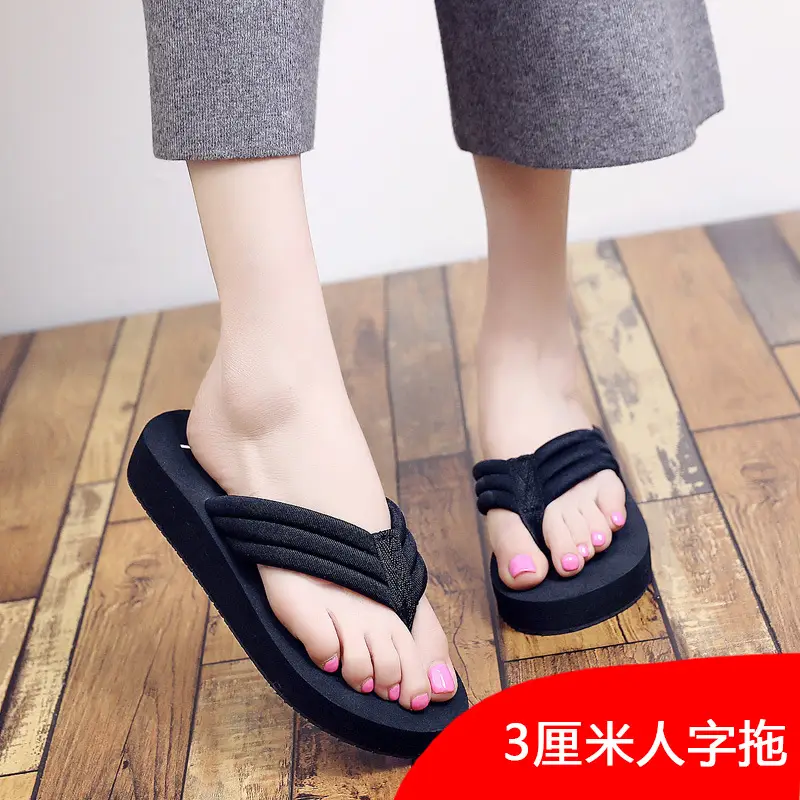 2026 Women's Summer Flip-Flops with Platform Sole, Thick Non-Slip Wear-Resistant Fashionable Versatile Women's Outdoor Sandals