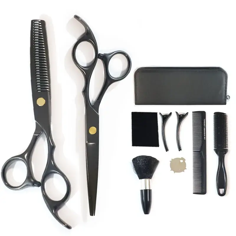 Black Haircut Scissors Set with Thinning Tool - Image 2