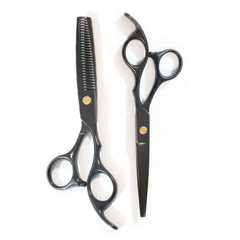 Black Haircut Scissors Set with Thinning Tool - Image 5