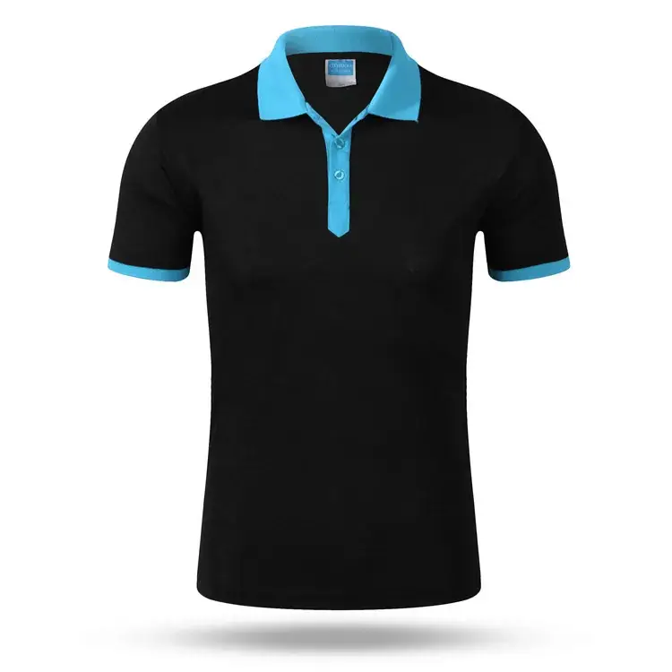 Men's White Polo T-Shirt with Blue Trim - Image 3