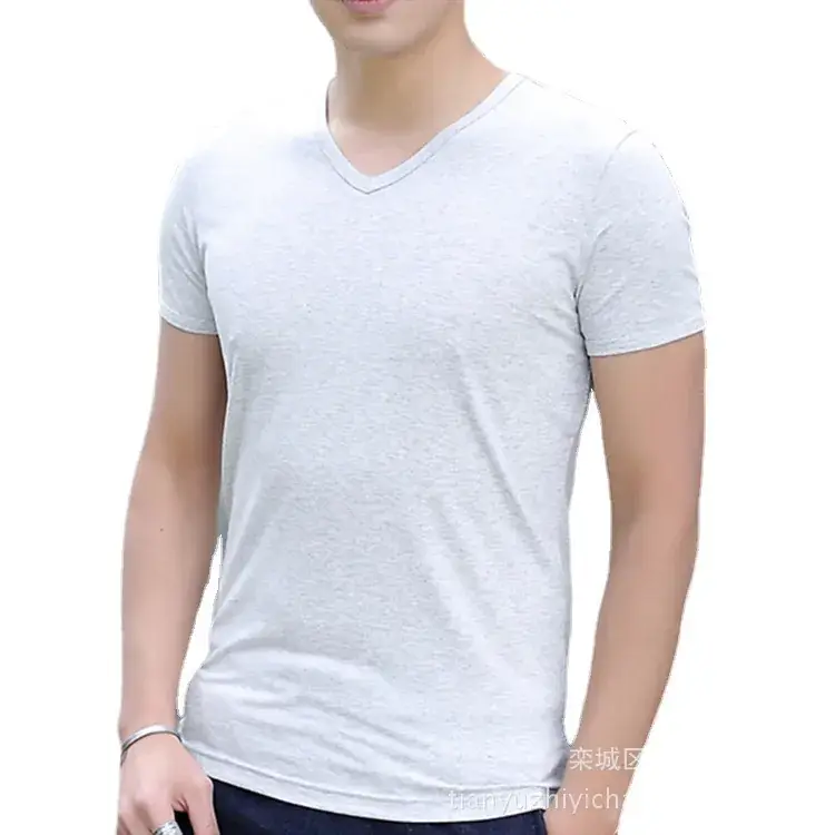 Men's Deep Blue Short Sleeve T-Shirt Modal Slim Fit Large