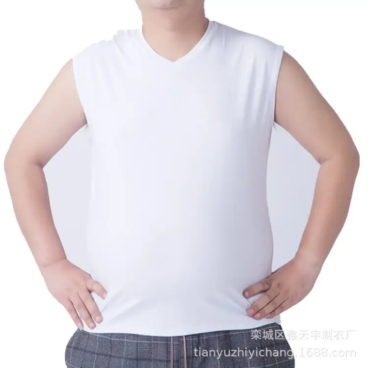 Men's White Sleeveless V-Neck Vest Summer - Image 4