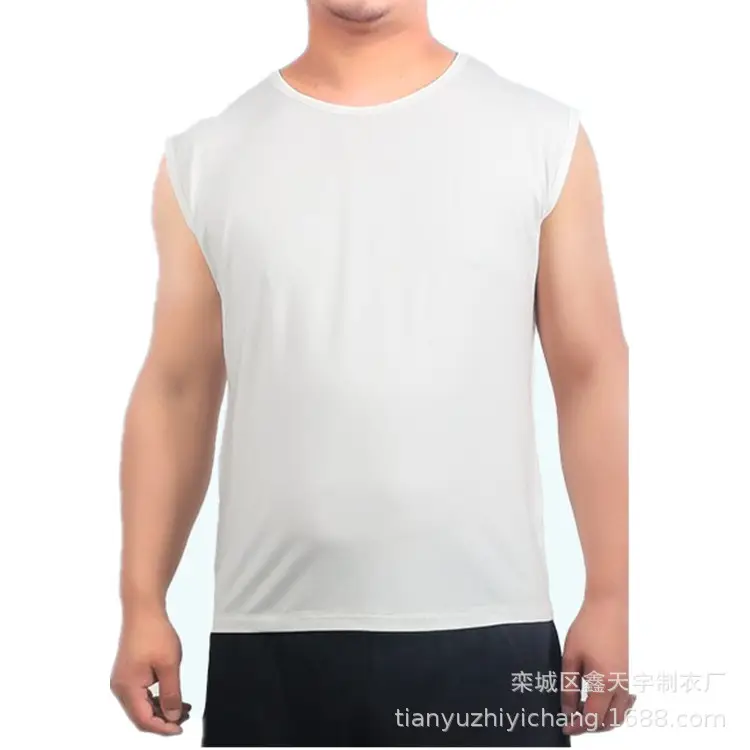 Men's White Sleeveless V-Neck Vest Summer - Image 7
