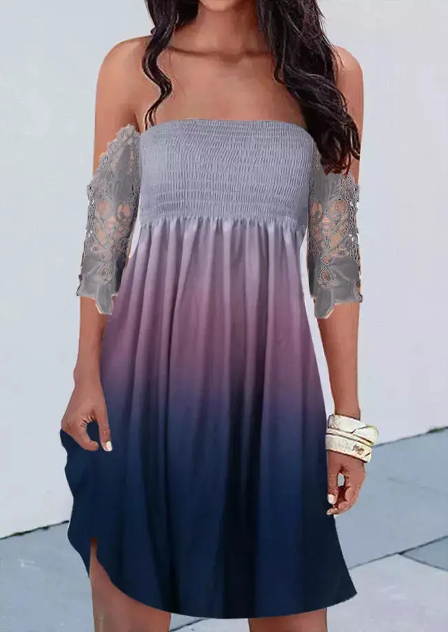 Candy Color Printed Chest Wrap Dress for Women — feature 22
