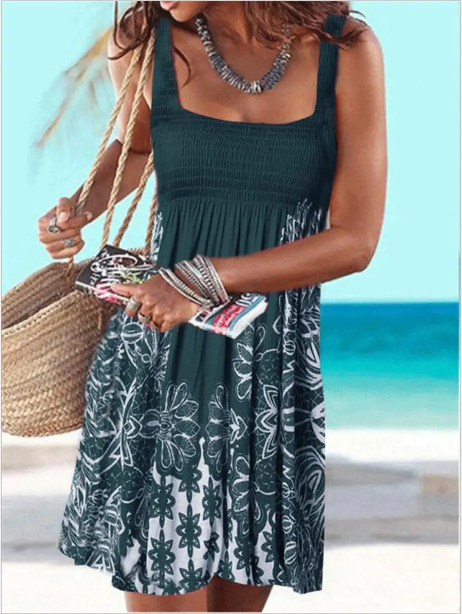 Candy Color Printed Chest Wrap Dress for Women — feature 26