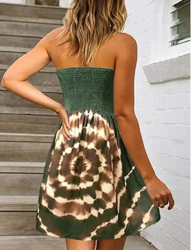 Candy Color Printed Chest Wrap Dress for Women - Image 29